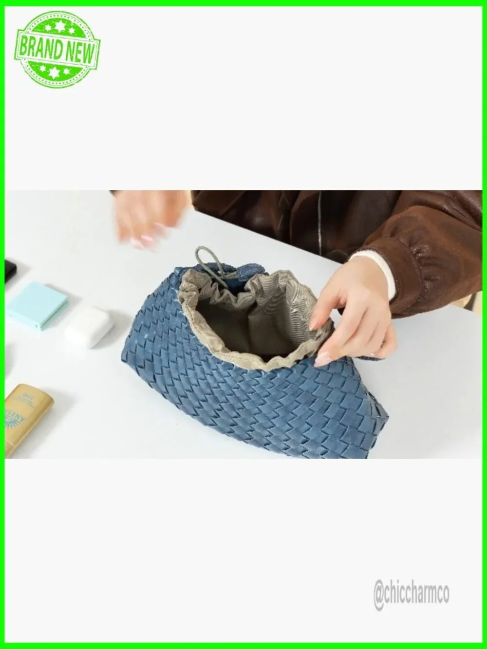 Vegan Leather Woven Hobo Tote Bag Small Shoulder Purse